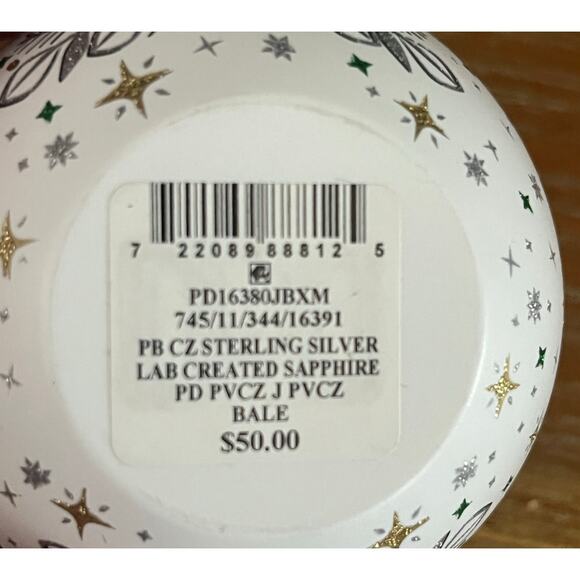 Macy's Initial Cubic Zirconia Sterling Silver Necklace - Letter J - Picture 3 of 3